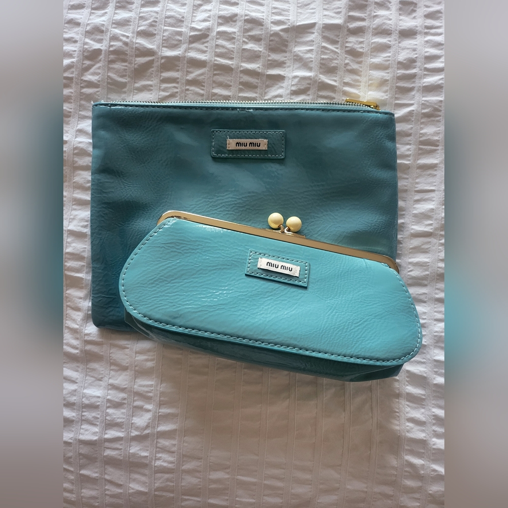 100% Authentic MIU MIU beauty cosmetic pouch set
